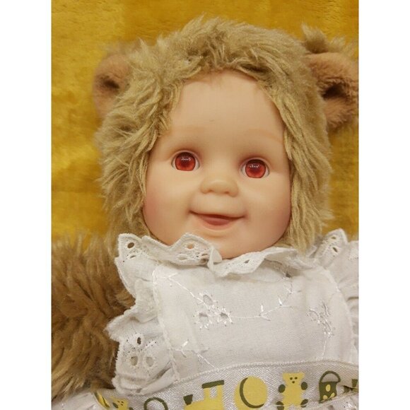 Teddy Bear Anne Geddes™ Vintage Baby Doll Plastic Face Brown-W/Light Brown Eyes - Picture 3 of 5